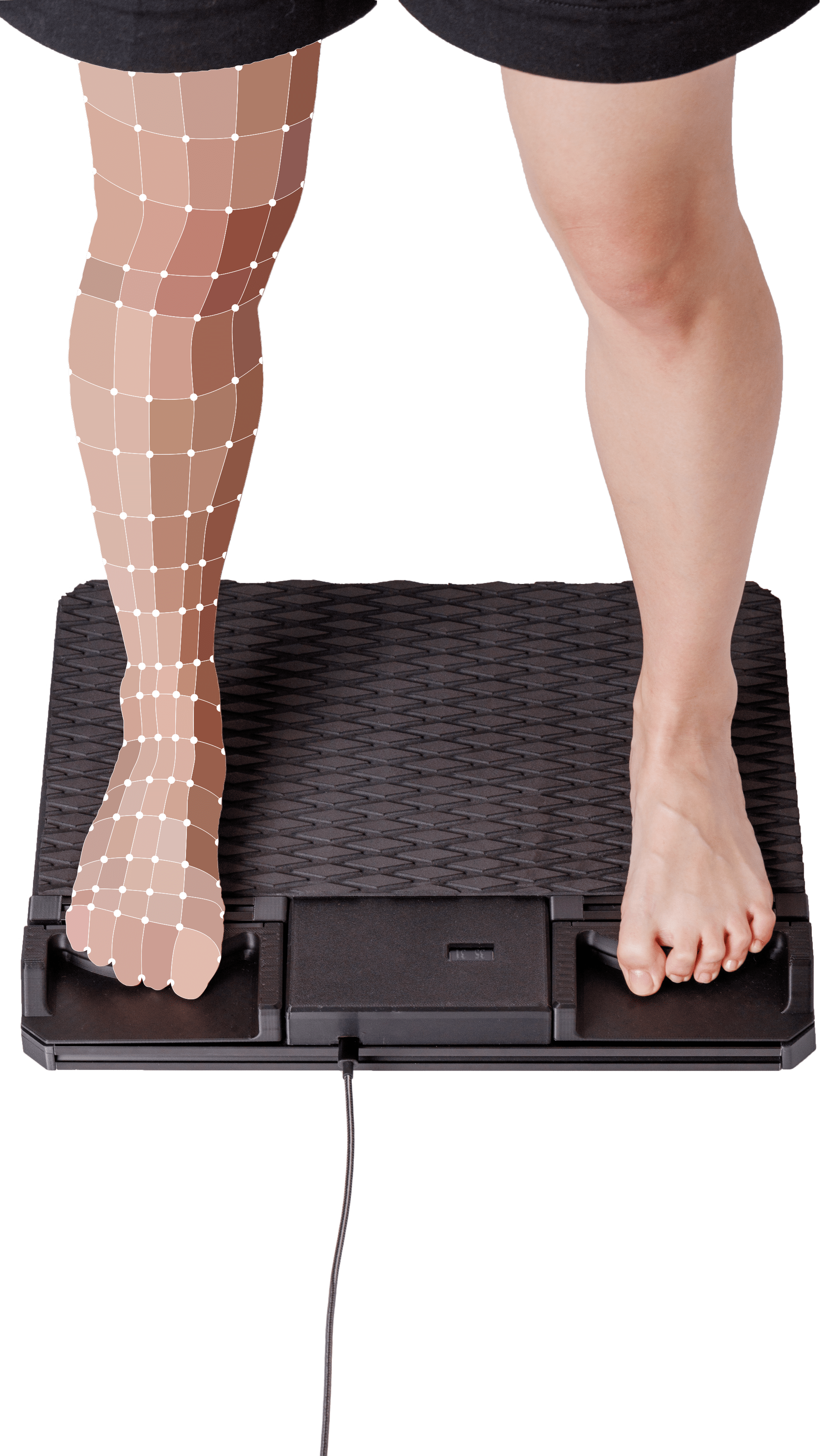 ハジチェック本体で測定中の足元