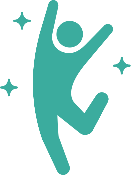 改善結果に喜んでいる人物のイラスト